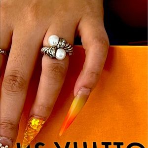 David Yurman Diamond Pearl Cable Crossover Ring 6